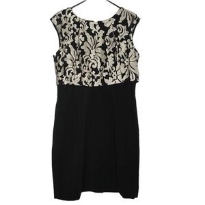 TAHARI EMBROIDERED CAP SLEEVE‎ SHEATH DRESS 10P